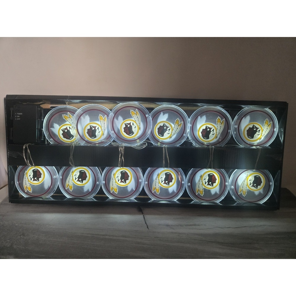 Washington Redskins New Old Stock String LED‎ Lights Man Cave Party 9 Foot Long